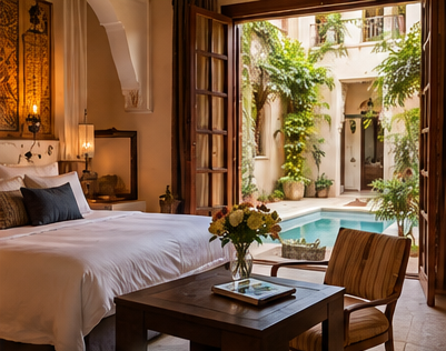 Intérieur de riad à Marrakech